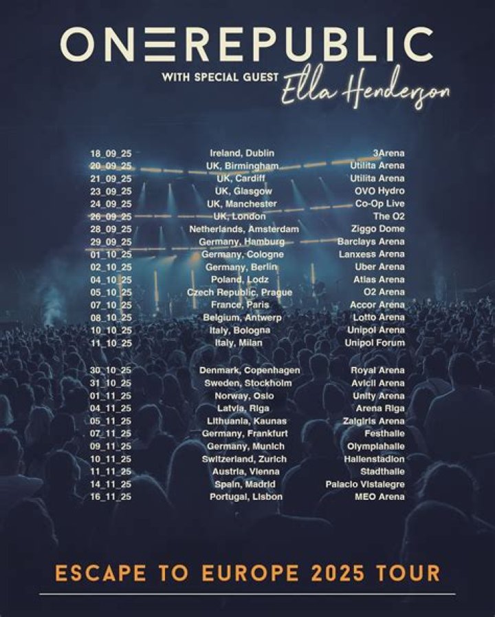 OneRepublic announce European tour dates